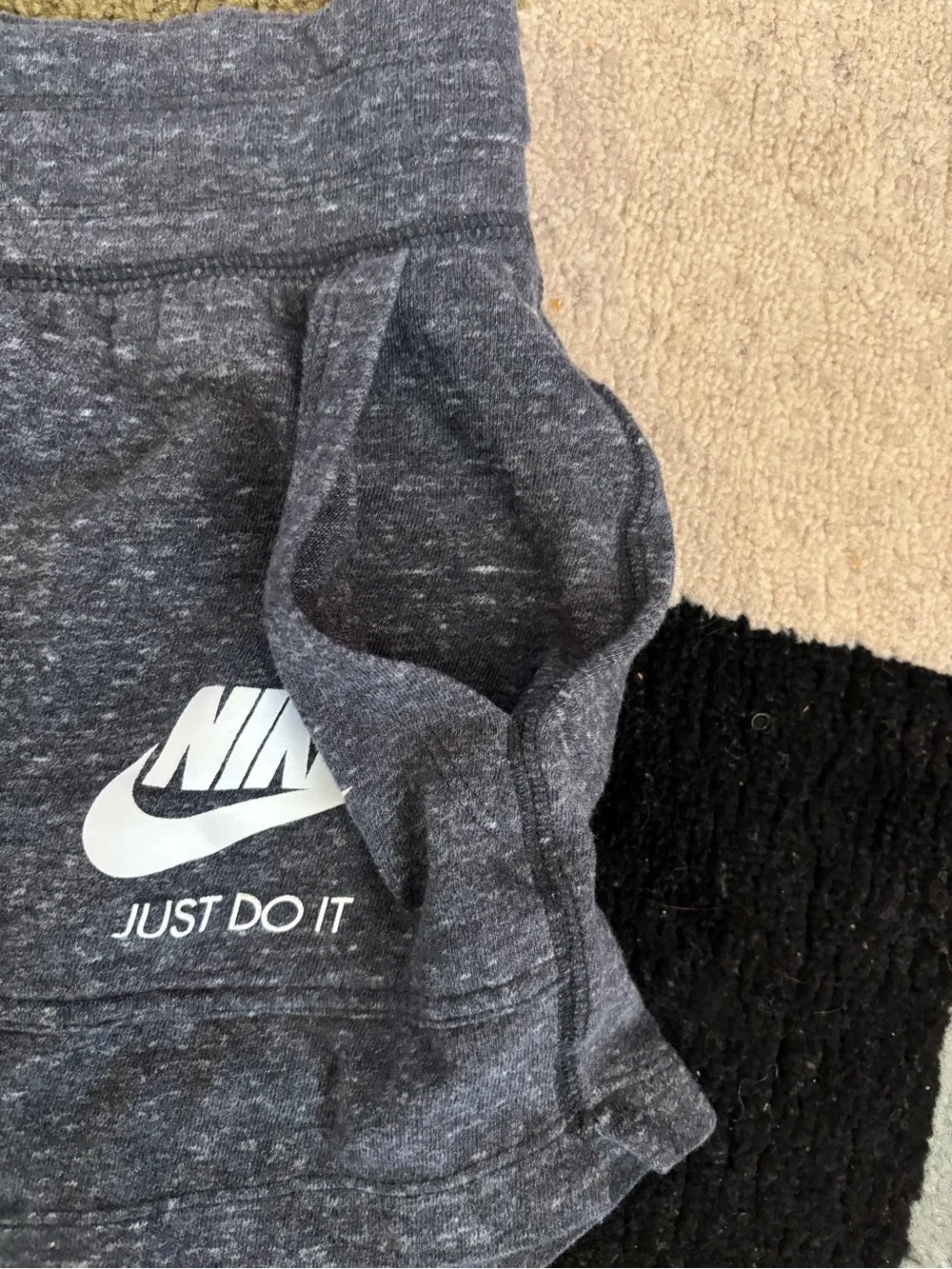 D-2 Nike Women's Gray Athletic Fleece Shorts with White Logo